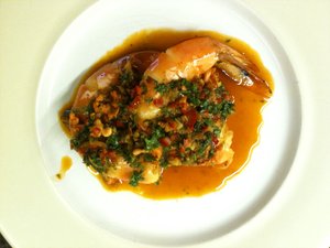 Prawns with chilli, garlic and lemon